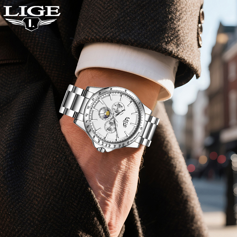 LIGE Top Brand Luxury Quartz M - Luxury Watch Display 评论和价格