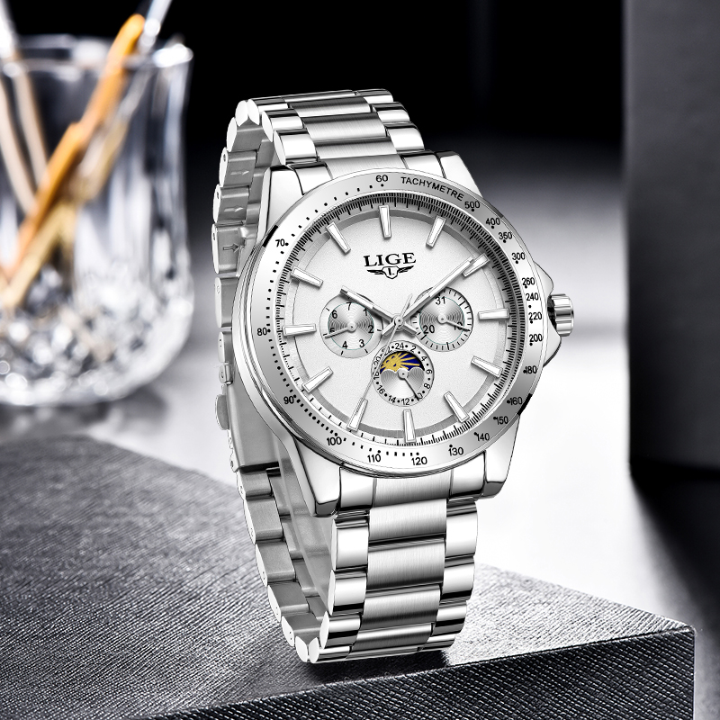 LIGE Top Brand Luxury Quartz M - Luxury Watch Display 评论和价格