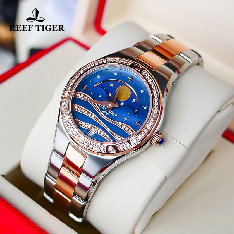Reef Tiger/RT Luxury Quartz Wo - Luxury Watch Moon Phase 评论和价格
