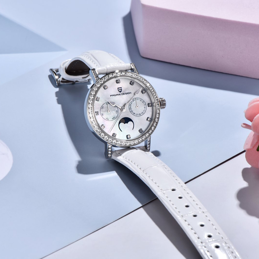 PAGANI DESIGN Women Quartz Wat - Luxury Watch Moon Phase 评论和价格