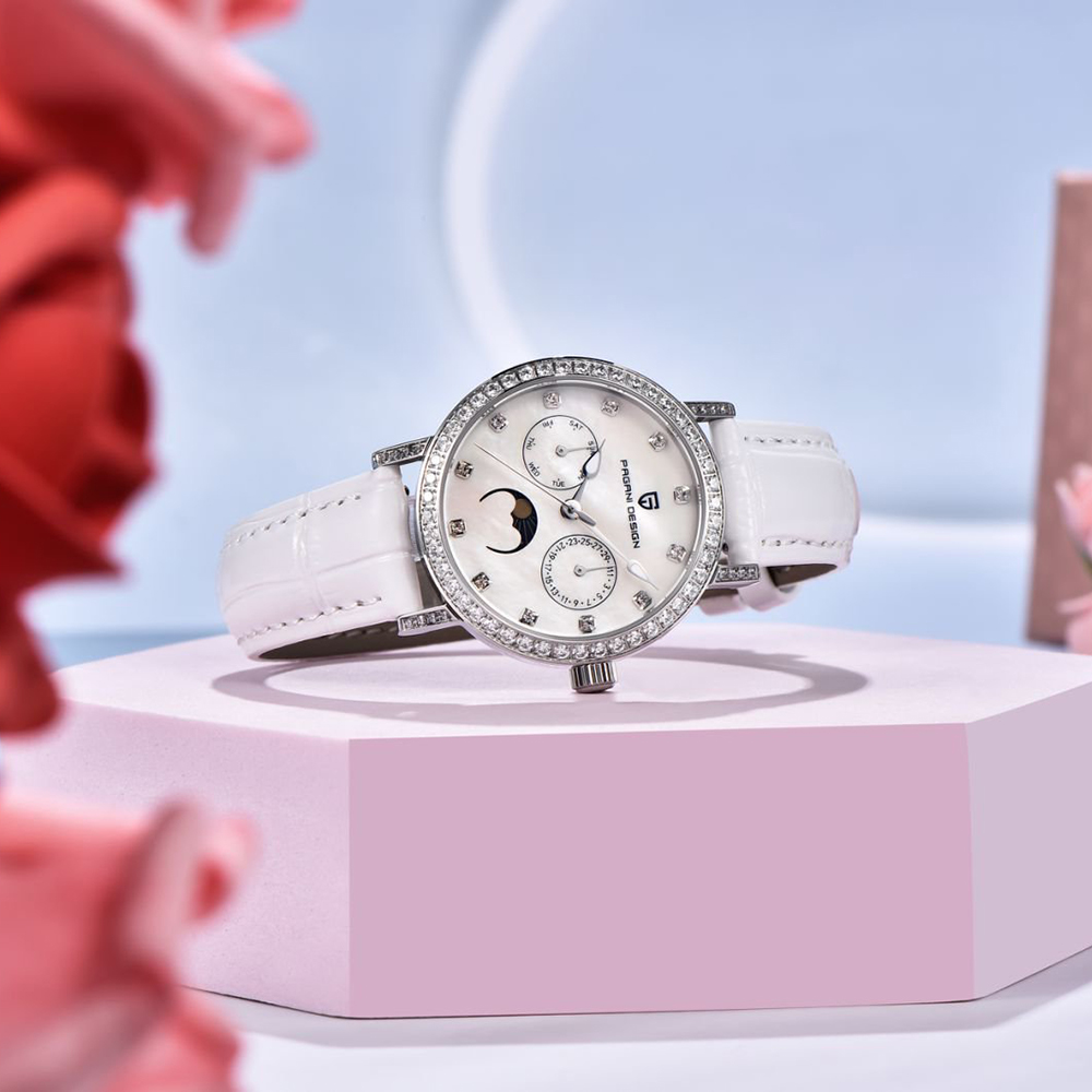 PAGANI DESIGN Women Quartz Wat - Luxury Watch Moon Phase 评论和价格