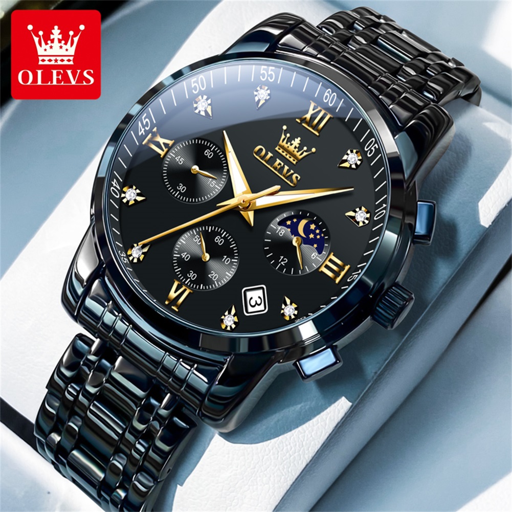 OLEVS Popular men's watches st - Luxury Watch Moon Phase 评论和价格