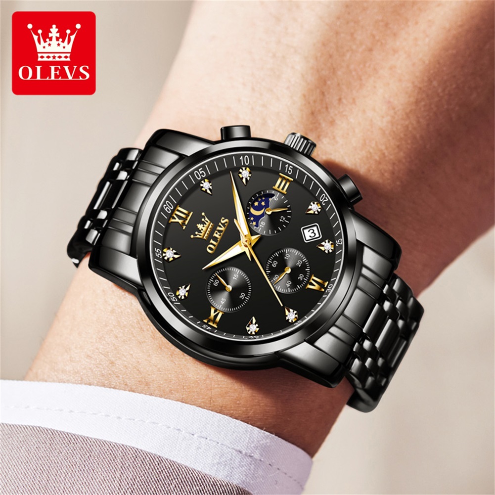 OLEVS Popular men's watches st - Luxury Watch Moon Phase 评论和价格