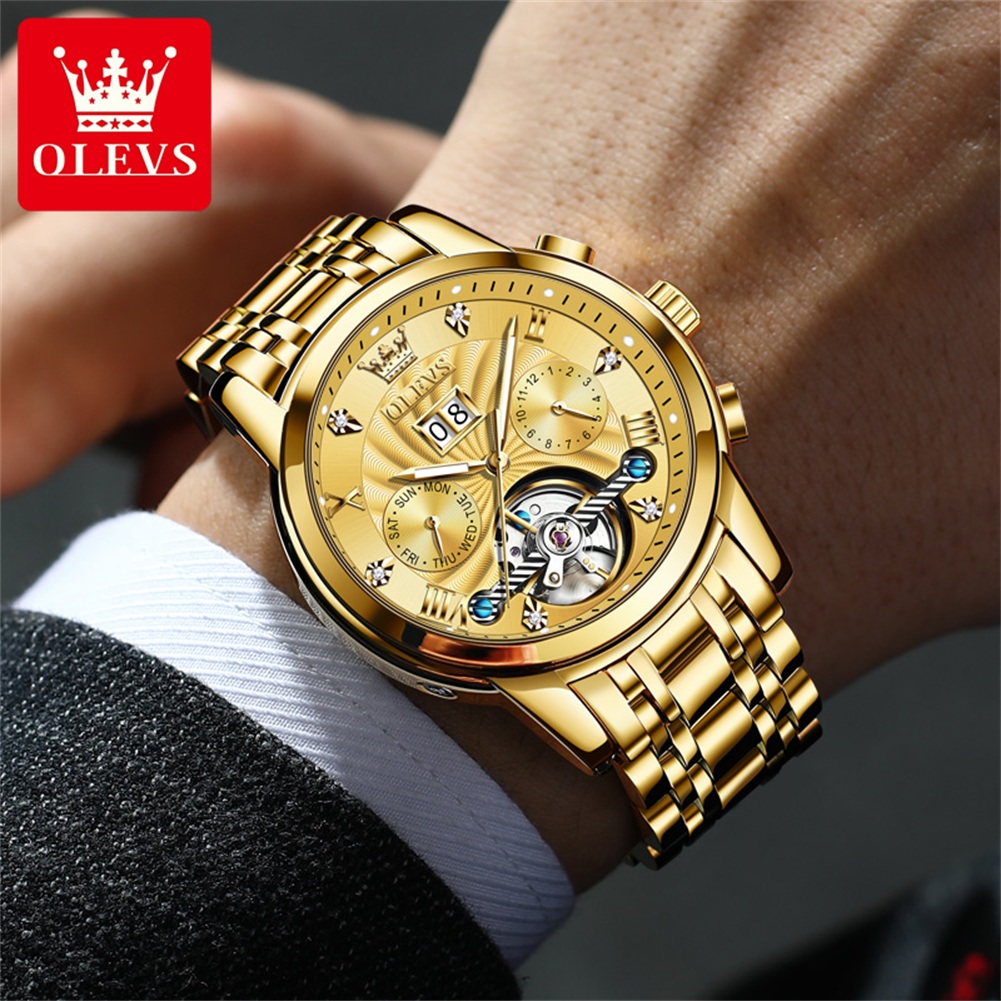 OLEVS 9910 Brand Original Auth - Luxury Watch Holder For Men 评论和价格