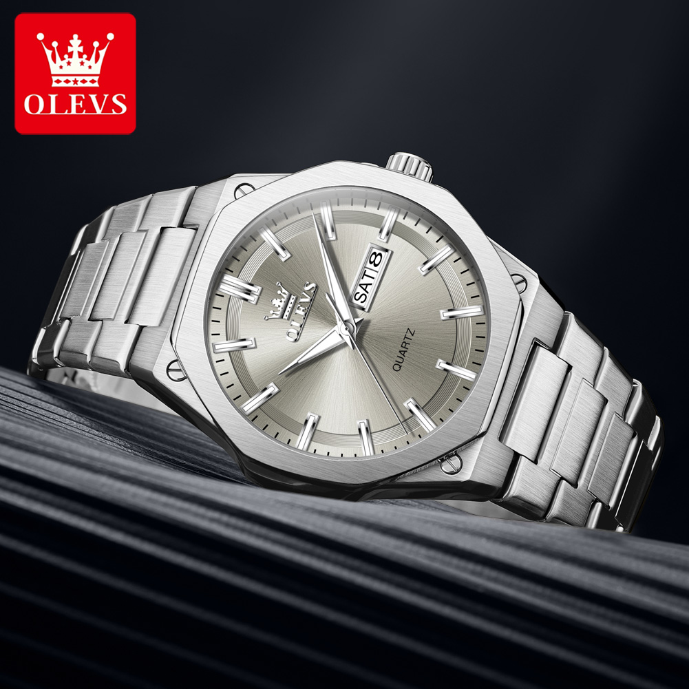 OLEVS 3733 Men Quartz Watch Ni - Luxury Watch Holder For Men 评论和价格