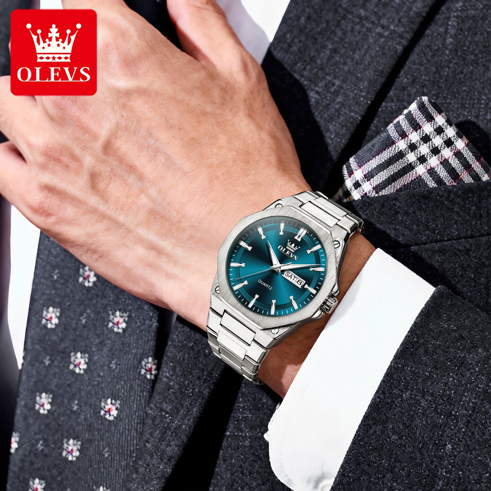 OLEVS 3733 Men Quartz Watch Ni - Luxury Watch Holder For Men 评论和价格